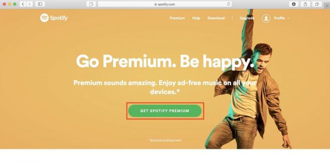 How to use Spotify in Russia click Get Spotify Premium