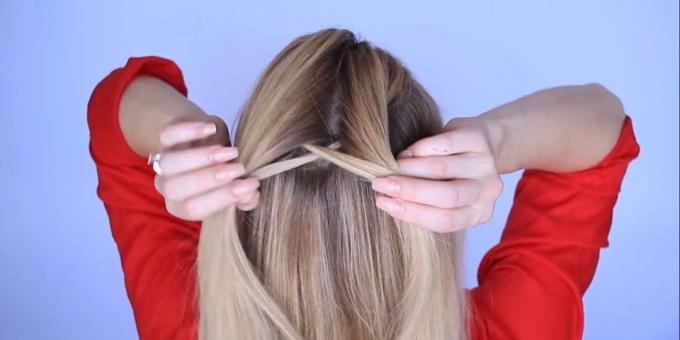From it, too, separate strand of thin, swipe from the bottom and connect with the other part of hair