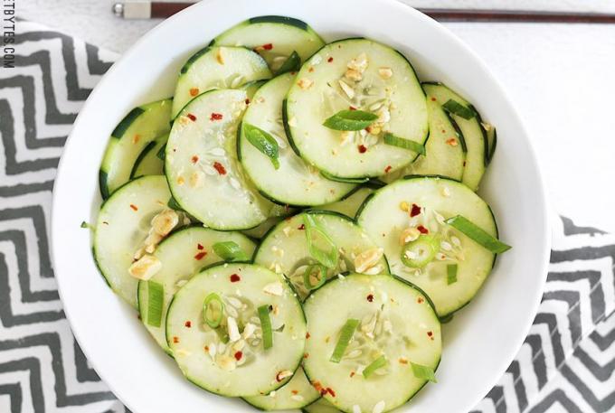 Thai cucumber salad with peanuts