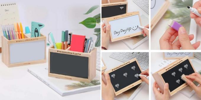 Stationery organizer with note board