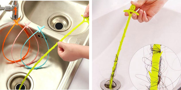 "Lasso" for drain cleaning