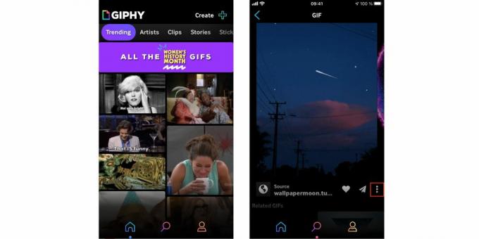 IPhone Lock Screen: Launch Giphy and Open the Menu