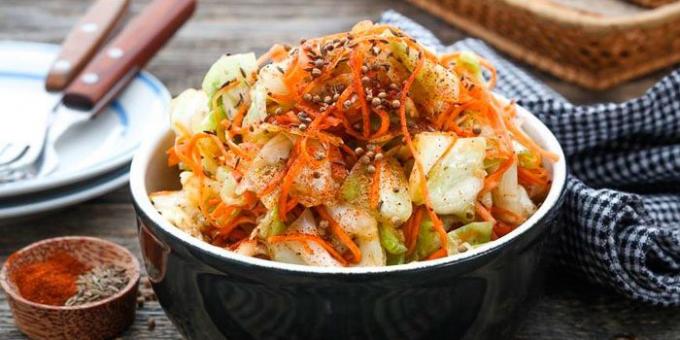 Cabbage in Korean with coriander and cumin
