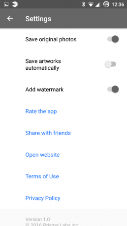 Prisma disable watermark