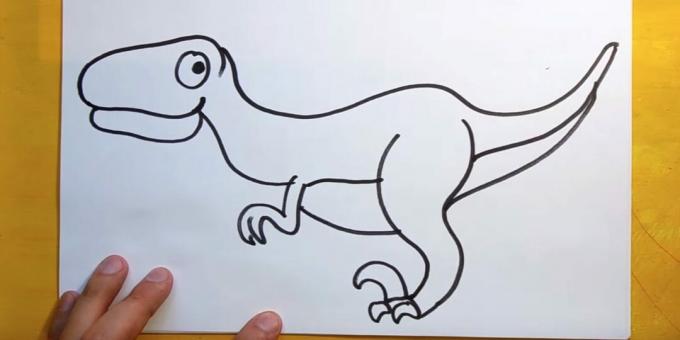 Draw the front paw and abdomen of the dinosaur.