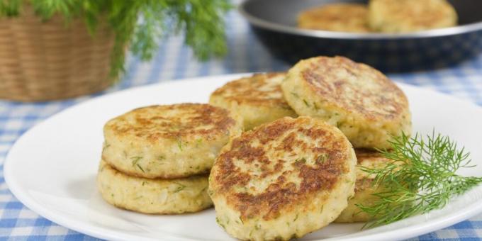 Cauliflower cutlets with cheese and dill