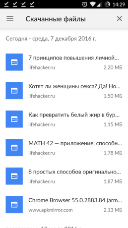 Chrome for Android: «Download»