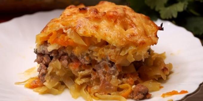 Recipes: Baked with meat and cabbage