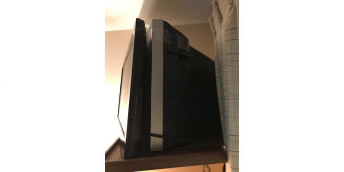 a TV on top of another