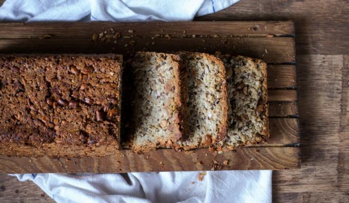 Cereal bread with seeds and nuts