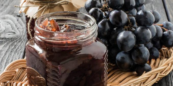 Jam made from grapes with seeds