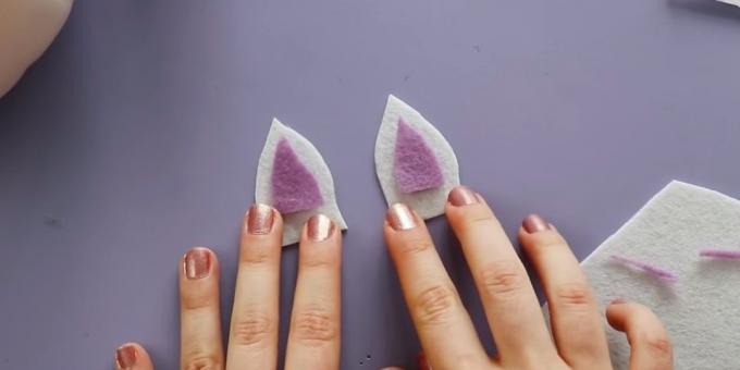 Cut parts of purple felt