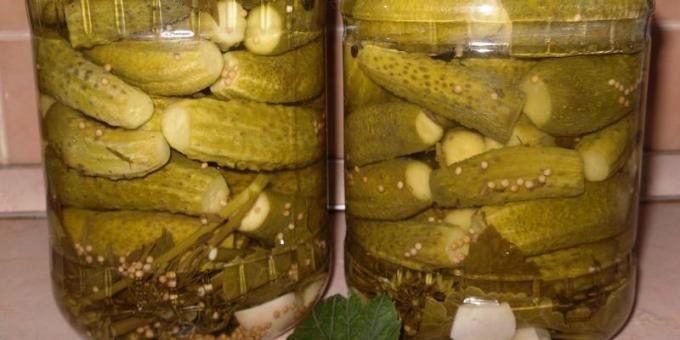 Pickles with mustard and horseradish