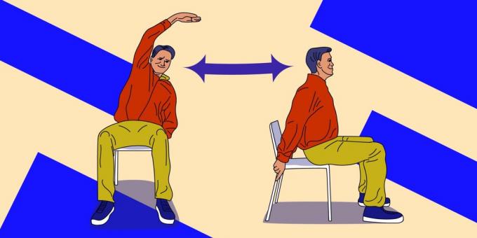 Stretching at work: exercise "open arms"