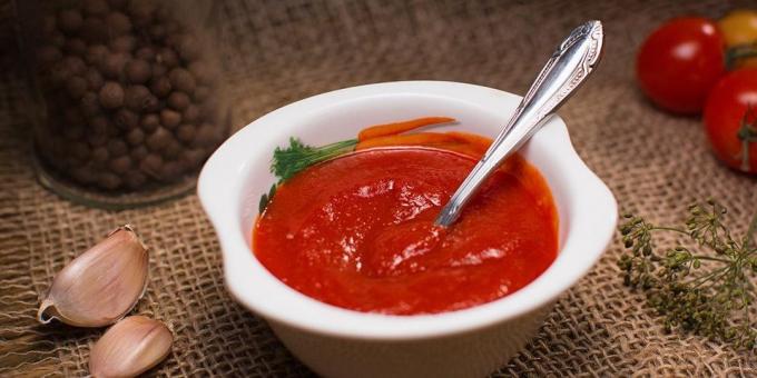 Homemade ketchup with pepper