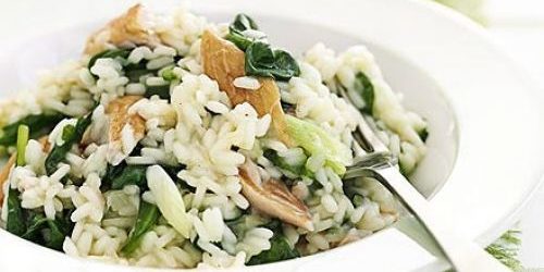 Recipe for risotto with fish and spinach