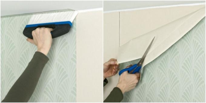 As wallpaper glue: Cut off excess wallpaper at the top and bottom