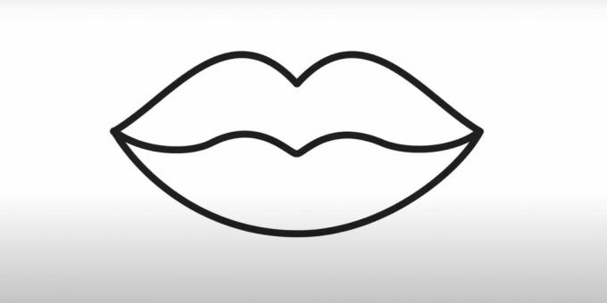 Drawing lips with black marker