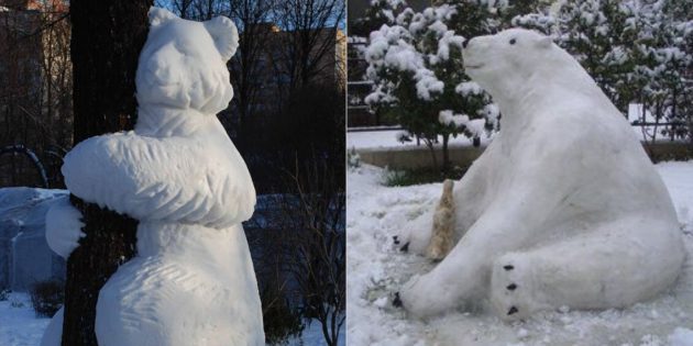snow figures bear