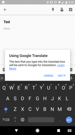 Gboard: translation