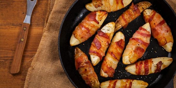Baked Potatoes Wrapped in Bacon and Parmesan