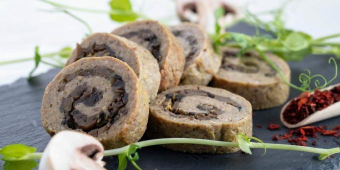 Liver roll with mushrooms