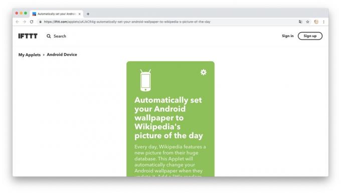 Action Automation with IFTTT recipes: Downloadable wallpapers from "Wikipedia"