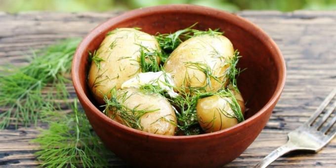 Seasonal goods: young potatoes