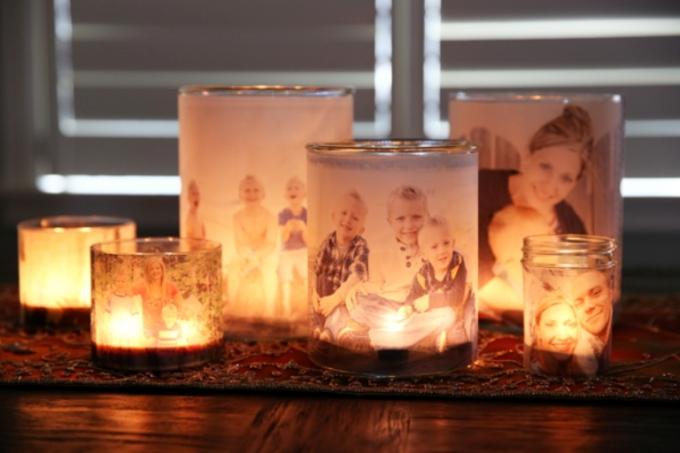 How to make a New Year's gift with their own hands: Candlesticks with family photos