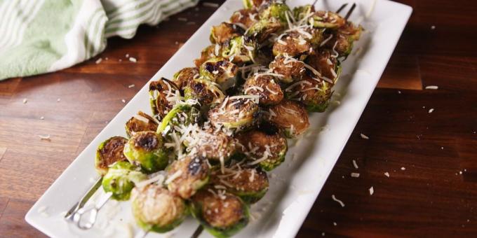 What to cook outdoors, except for meat: Brussels sprouts in honey-mustard sauce