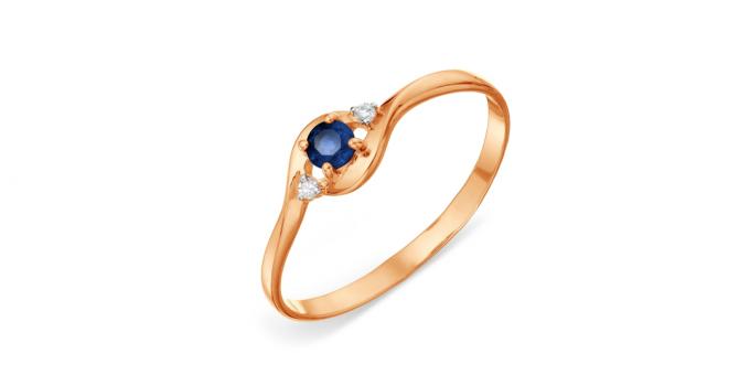 Ring with sapphire and diamonds Karatov