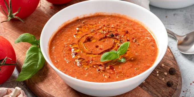 Roasted tomato gazpacho