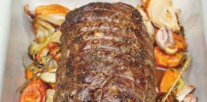 Recipes with beef: Roast beef with vegetables