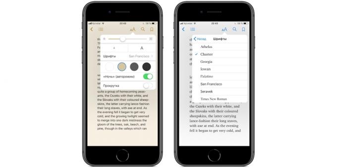 iBooks on the iPhone and iPad: setting layout