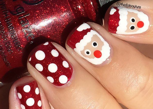 Make a New Year's manicure: Christmas and New Year paraphernalia characters