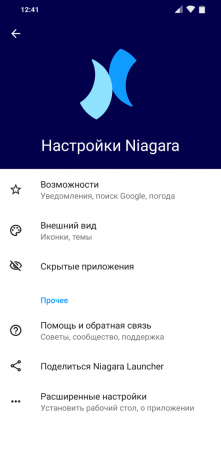 Launcher for Android Niagara Launcher: Settings