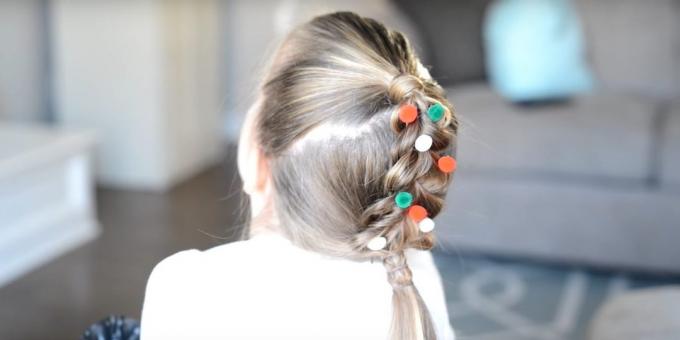 hairstyles for girls in the New Year: insert decorations
