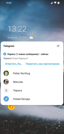 Launcher for Android Niagara Launcher: can immediately respond to a message