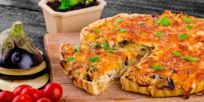 Quiche with eggplant and cheese