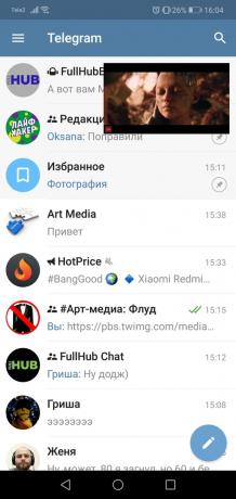 about the "Telegram" Video "picture in picture"