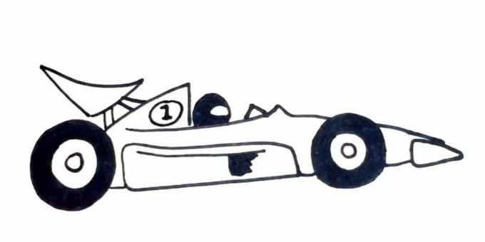 How to draw a racing car