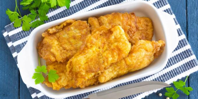 Fish in batter with cheese