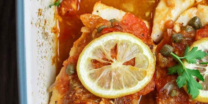 How to cook perch in tomato sauce in the oven