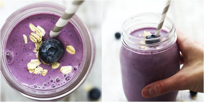 Protein shakes at home: Protein shake with oatmeal and berries