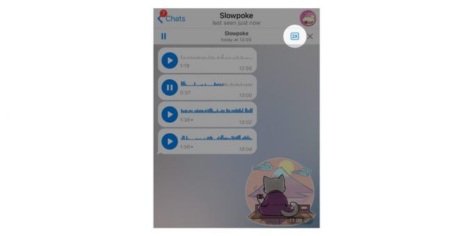 Telegram version: acceleration of voice messages