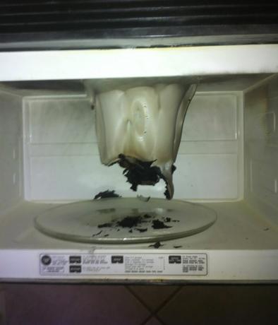 you can not heat in the microwave