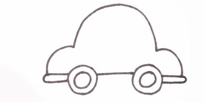 How to draw a car: paint the bottom of the car