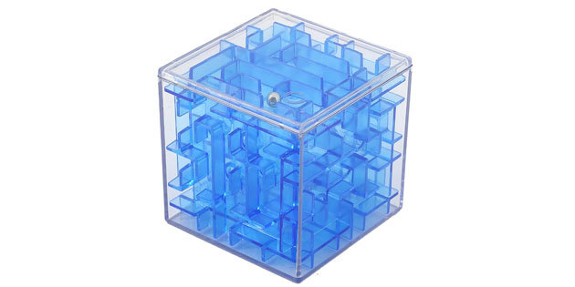 Cubic labyrinth with a ball