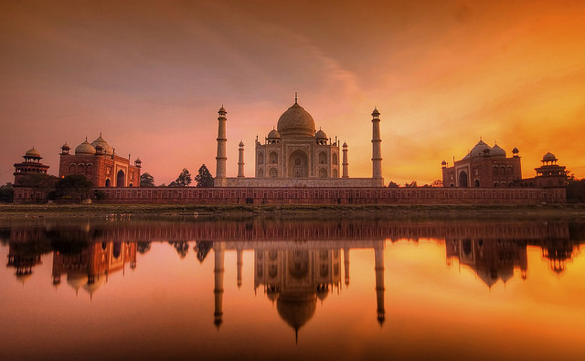 Sunset at the Taj Mahal