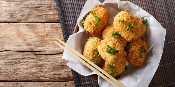 Creamy crab stick croquettes